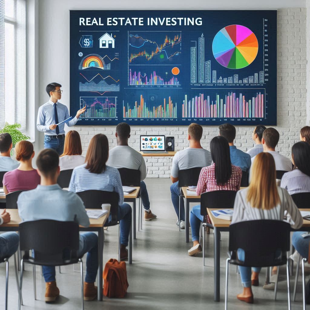 Real Estate Investing 101 graphic via AI